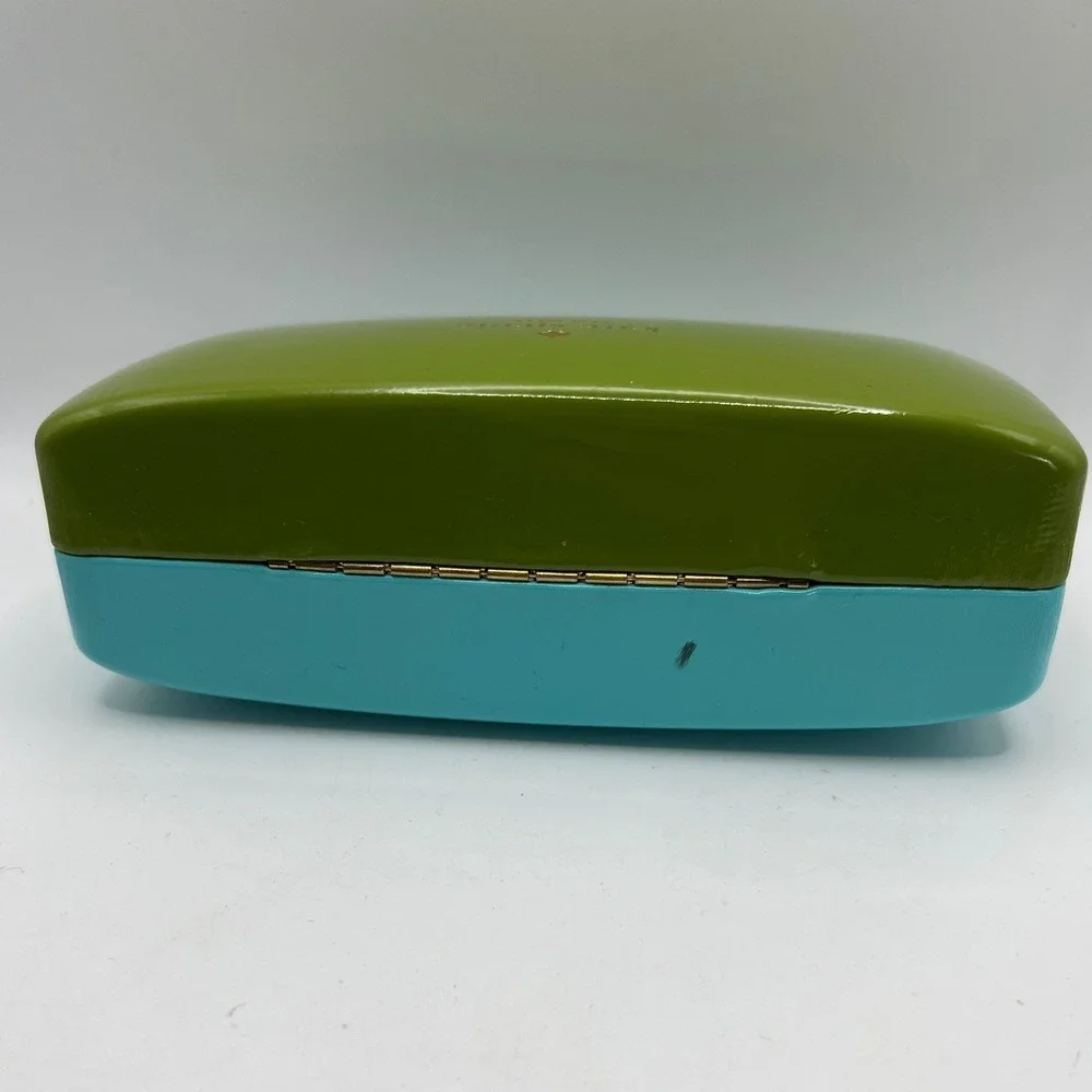 Kate Spade Eyeglass Case Turquoise Green Eye Print Retro Glam Coquette